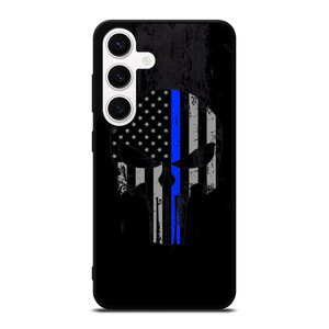 THIN BLUE LINE PUNISHER BLACK Samsung Galaxy S24 Case Cover