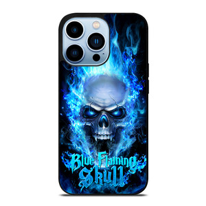 BIKER SKULL FLAMING BLUE iPhone 13 Pro Max Case Cover