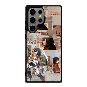 ATTACK ON TITAN MIKASA ACKERMAN COLLAGE Samsung Galaxy S24 Ultra Case Cover ATTACK ON TITAN MIKASA ACKERMAN COLLAGE Samsung Galaxy S24 Ultra Case Cover