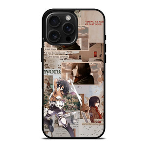 ATTACK ON TITAN MIKASA ACKERMAN COLLAGE iPhone 16 Pro Max Case Cover ATTACK ON TITAN MIKASA ACKERMAN COLLAGE iPhone 16 Pro Max Case Cover