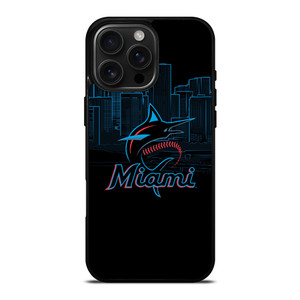 MIAMI MARLINS BLACK iPhone 16 Pro Max Case Cover