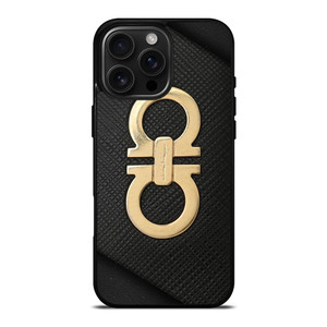 SALVATORE FERRAGAMO GOLD LOGO iPhone 16 Pro Max Case Cover