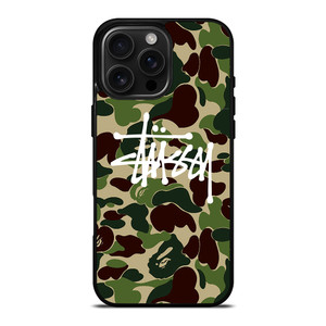 STUSSY BAPE CAMO iPhone 16 Pro Max Case Cover