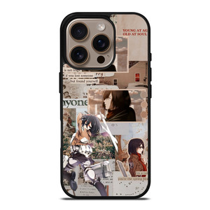 ATTACK ON TITAN MIKASA ACKERMAN COLLAGE iPhone 16 Pro Case Cover ATTACK ON TITAN MIKASA ACKERMAN COLLAGE iPhone 16 Pro Case Cover