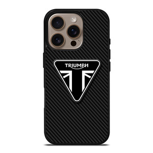 TRIUMPH MOTORCYCLE CARBON LOGO iPhone 16 Pro Case Cover