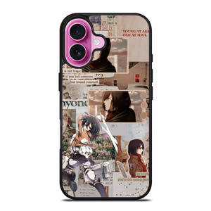ATTACK ON TITAN MIKASA ACKERMAN COLLAGE iPhone 16 Plus Case Cover ATTACK ON TITAN MIKASA ACKERMAN COLLAGE iPhone 16 Plus Case Cover