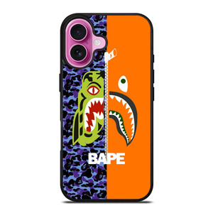 BAPE CAMO SHARK ZIPPER iPhone 16 Plus Case Cover