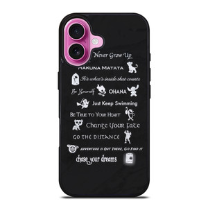 DISNEY LESSONS BLACK MARBLE iPhone 16 Plus Case Cover