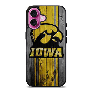 IOWA HAWKEYES WOODEN iPhone 16 Plus Case Cover