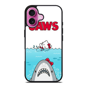 JAWS SHARK HELLO KITTY iPhone 16 Plus Case Cover