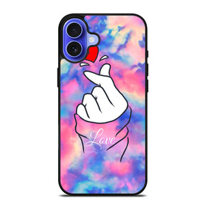 CUTE HEART FINGER MARBLE iPhone 16 Case Cover CUTE HEART FINGER MARBLE iPhone 16 Case Cover