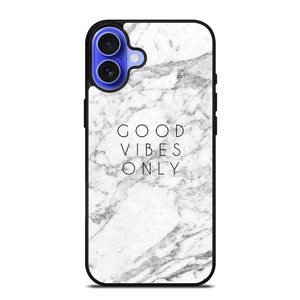 GOOD VIBES ONLY MARBLE iPhone 16 Case Cover