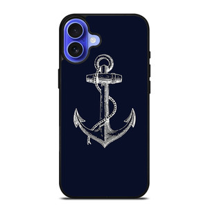 NAUTICAL ANCHOR NAVY BLUE iPhone 16 Case Cover NAUTICAL ANCHOR NAVY BLUE iPhone 16 Case Cover