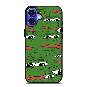 PEPE THE SMUG FROG PATTERN iPhone 16 Case Cover PEPE THE SMUG FROG PATTERN iPhone 16 Case Cover