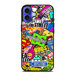STICKER BOMB DC HOONIGAN iPhone 16 Case Cover STICKER BOMB DC HOONIGAN iPhone 16 Case Cover