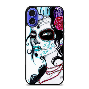 SUGAR SKULL LADY iPhone 16 Case Cover SUGAR SKULL LADY iPhone 16 Case Cover