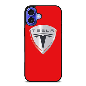 TESLA RED LOGO iPhone 16 Case Cover