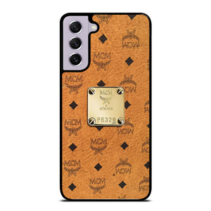 MCM WORLD WIDE BROWN LEATHER 2 Samsung Galaxy S21 FE Case Cover
