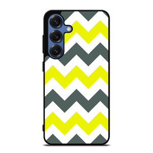 CHEVRON PATTERN YELLOW AND GREY Samsung Galaxy S25 Case Cover