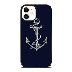 NAUTICAL ANCHOR NAVY BLUE iPhone 12 Case Cover NAUTICAL ANCHOR NAVY BLUE iPhone 12 Case Cover