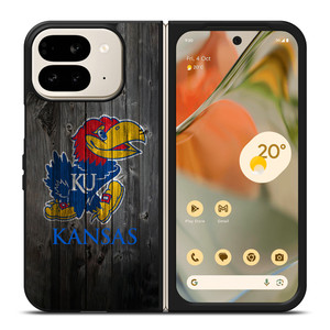 KANSAS JAYHAWKS WOODEN LOGO Google Pixel 9 Pro Fold Case Cover