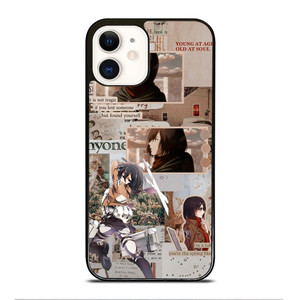 ATTACK ON TITAN MIKASA ACKERMAN COLLAGE iPhone 12 Case Cover ATTACK ON TITAN MIKASA ACKERMAN COLLAGE iPhone 12 Case Cover