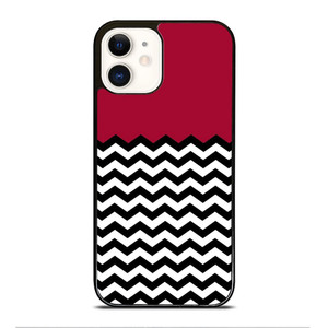 COLOR BLOCK DARK RED CHEVRON iPhone 12 Case Cover