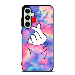 CUTE HEART FINGER MARBLE Samsung Galaxy S24 FE Case Cover