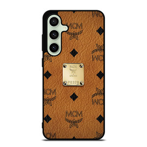 MCM WORLD WIDE BROWN LEATHER Samsung Galaxy S24 FE Case Cover