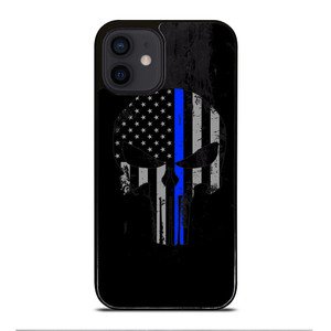 THIN BLUE LINE PUNISHER BLACK iPhone 12 Mini Case Cover