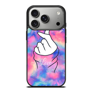 CUTE HEART FINGER MARBLE iPhone 17 Pro Case Cover