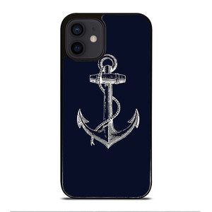NAUTICAL ANCHOR NAVY BLUE iPhone 12 Mini Case Cover