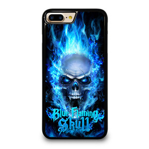 BIKER SKULL FLAMING BLUE iPhone 7 / 8 Plus Case Cover