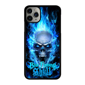 BIKER SKULL FLAMING BLUE iPhone 11 Pro Max Case Cover BIKER SKULL FLAMING BLUE iPhone 11 Pro Max Case Cover