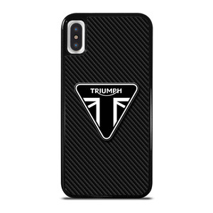 TRIUMPH MOTORCYCLE CARBON LOGO iPhone X / XS Case Cover TRIUMPH MOTORCYCLE CARBON LOGO iPhone X / XS Case Cover