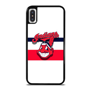 CLEVELAND INDIANS STRIPE LOGO iPhone X / XS Case Cover CLEVELAND INDIANS STRIPE LOGO iPhone X / XS Case Cover
