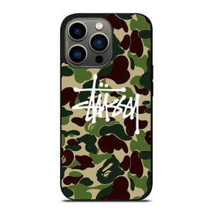 STUSSY BAPE CAMO iPhone 13 Pro Case Cover STUSSY BAPE CAMO iPhone 13 Pro Case Cover