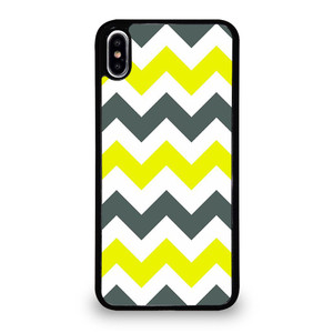 CHEVRON PATTERN YELLOW AND GREY iPhone XS Max Case Cover
