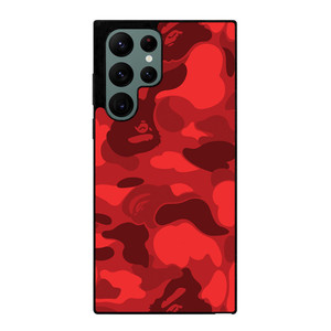 BAPE CAMO RED Samsung Galaxy S22 Ultra Case Cover