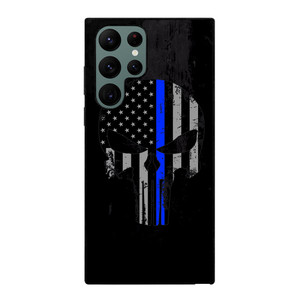 THIN BLUE LINE PUNISHER BLACK Samsung Galaxy S22 Ultra Case Cover