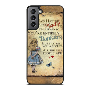 ALICE IN WONDERLAND BONKERS QUOTE Samsung Galaxy S21 Plus Case Cover ALICE IN WONDERLAND BONKERS QUOTE Samsung Galaxy S21 Plus Case Cover