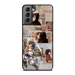 ATTACK ON TITAN MIKASA ACKERMAN COLLAGE Samsung Galaxy S21 Plus Case Cover ATTACK ON TITAN MIKASA ACKERMAN COLLAGE Samsung Galaxy S21 Plus Case Cover