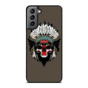 INDIAN FEATHER SKULL Samsung Galaxy S21 Plus Case Cover