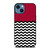 COLOR BLOCK DARK RED CHEVRON iPhone 14 Case Cover