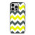 CHEVRON PATTERN YELLOW AND GREY iPhone 14 Pro Case Cover