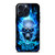 BIKER SKULL FLAMING BLUE iPhone 15 Pro Max Case Cover BIKER SKULL FLAMING BLUE iPhone 15 Pro Max Case Cover