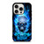BIKER SKULL FLAMING BLUE iPhone 15 Pro Case Cover BIKER SKULL FLAMING BLUE iPhone 15 Pro Case Cover