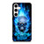 BIKER SKULL FLAMING BLUE Samsung Galaxy S24 Case Cover
