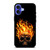 BIKER SKULL FLAMING iPhone 16 Case Cover