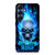 BIKER SKULL FLAMING BLUE Samsung Galaxy S25 Case Cover